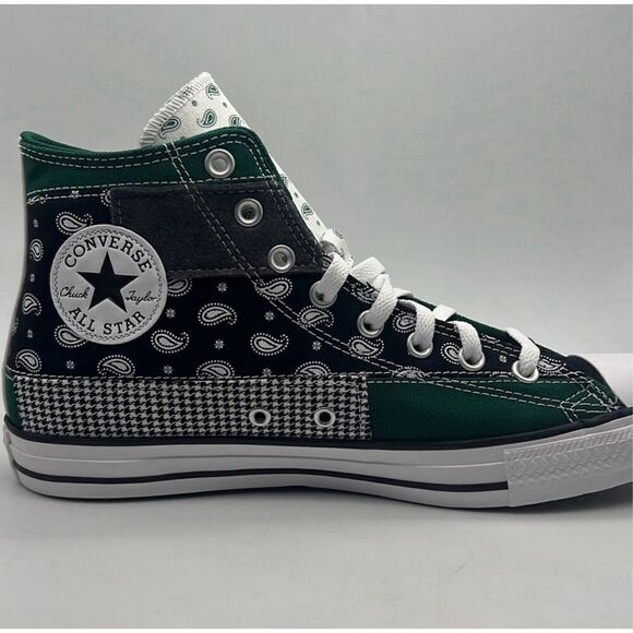 Converse Chuck Taylor All Star Hi Men’s Sz 10.5 Hacked Paisley Patterns Sneakers - Picture 1 of 10